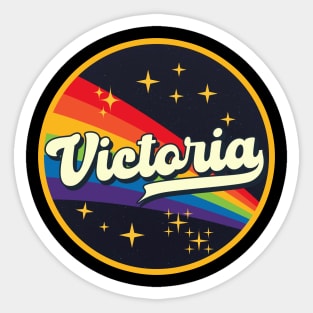 Victoria // Rainbow In Space Vintage Style Sticker